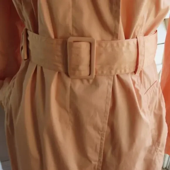 Kenneth Cole New York Trench Coat M Apricot Long Women's - Picture 4 of 14